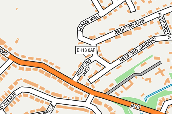 EH13 0AF map - OS OpenMap – Local (Ordnance Survey)