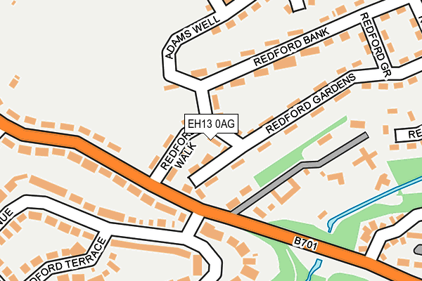 EH13 0AG map - OS OpenMap – Local (Ordnance Survey)