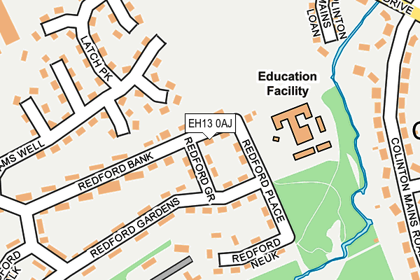 EH13 0AJ map - OS OpenMap – Local (Ordnance Survey)