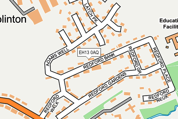 EH13 0AQ map - OS OpenMap – Local (Ordnance Survey)