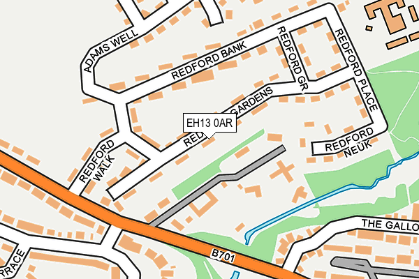 EH13 0AR map - OS OpenMap – Local (Ordnance Survey)