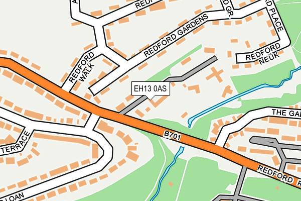 EH13 0AS map - OS OpenMap – Local (Ordnance Survey)