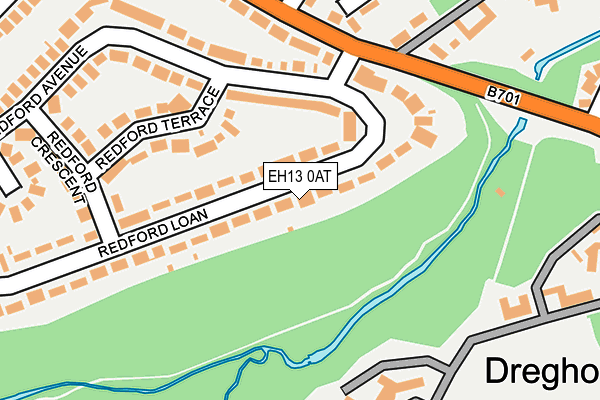 EH13 0AT map - OS OpenMap – Local (Ordnance Survey)