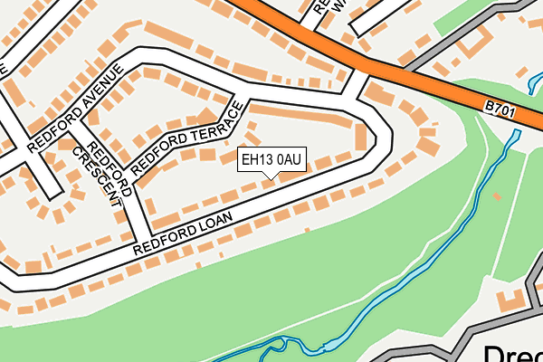 EH13 0AU map - OS OpenMap – Local (Ordnance Survey)