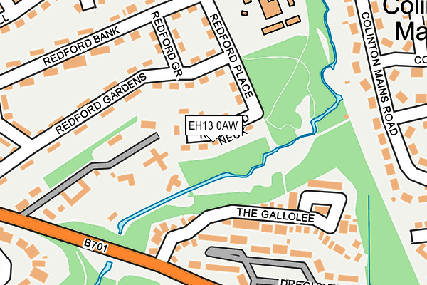 EH13 0AW map - OS OpenMap – Local (Ordnance Survey)