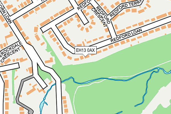 EH13 0AX map - OS OpenMap – Local (Ordnance Survey)