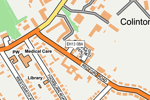 EH13 0BA map - OS OpenMap – Local (Ordnance Survey)