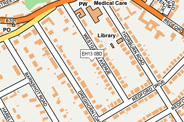 EH13 0BD map - OS OpenMap – Local (Ordnance Survey)