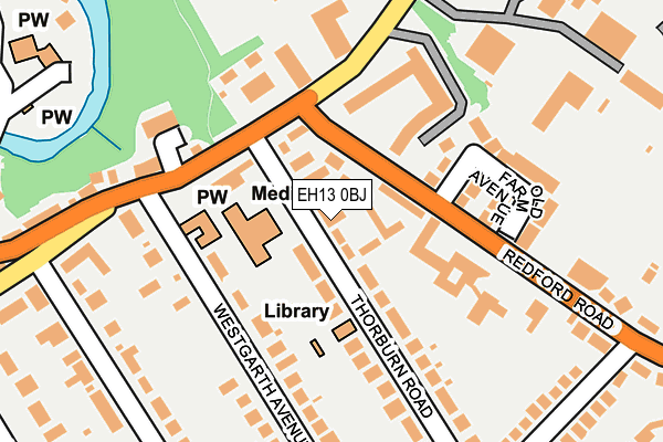 EH13 0BJ map - OS OpenMap – Local (Ordnance Survey)