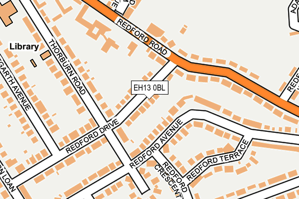 EH13 0BL map - OS OpenMap – Local (Ordnance Survey)