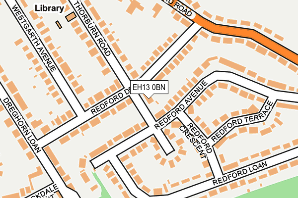 EH13 0BN map - OS OpenMap – Local (Ordnance Survey)