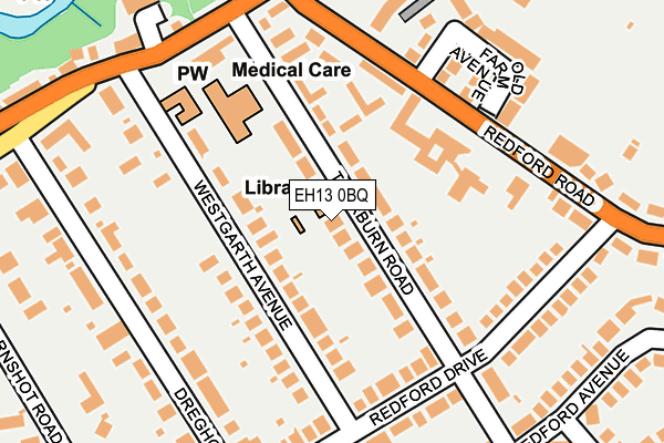 EH13 0BQ map - OS OpenMap – Local (Ordnance Survey)