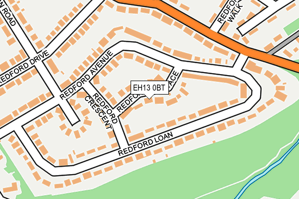 EH13 0BT map - OS OpenMap – Local (Ordnance Survey)