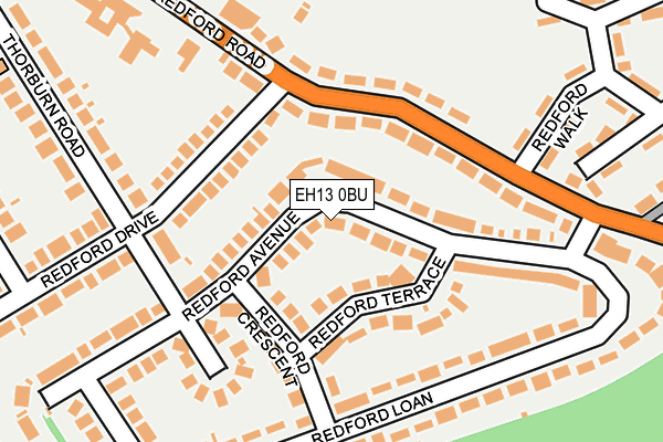 EH13 0BU map - OS OpenMap – Local (Ordnance Survey)