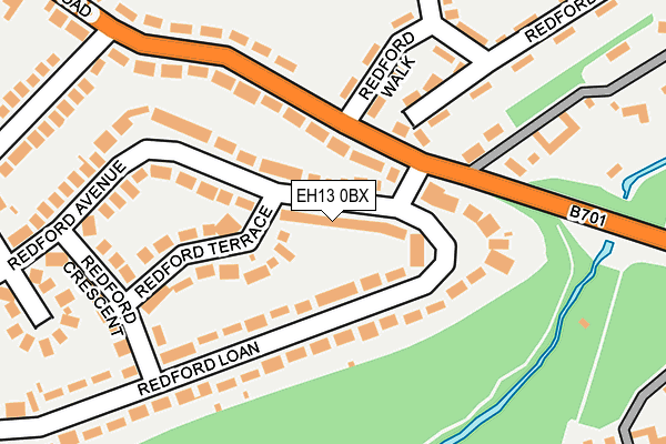 EH13 0BX map - OS OpenMap – Local (Ordnance Survey)