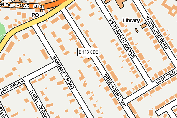 EH13 0DE map - OS OpenMap – Local (Ordnance Survey)