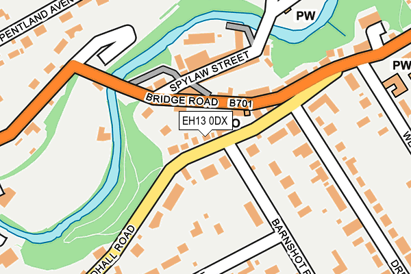 EH13 0DX map - OS OpenMap – Local (Ordnance Survey)