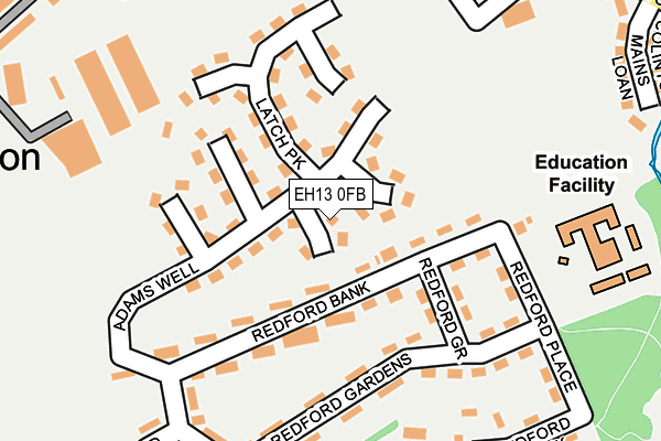 EH13 0FB map - OS OpenMap – Local (Ordnance Survey)