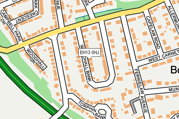 EH13 0HJ map - OS OpenMap – Local (Ordnance Survey)