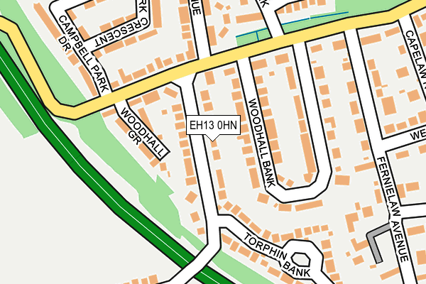 EH13 0HN map - OS OpenMap – Local (Ordnance Survey)