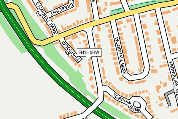 EH13 0HW map - OS OpenMap – Local (Ordnance Survey)