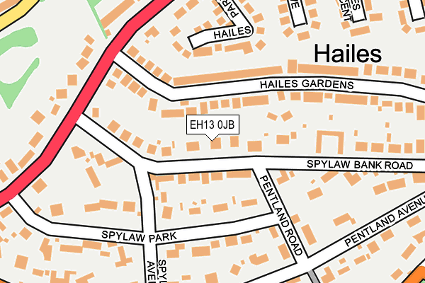 EH13 0JB map - OS OpenMap – Local (Ordnance Survey)