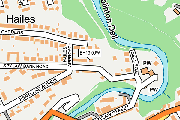 EH13 0JW map - OS OpenMap – Local (Ordnance Survey)