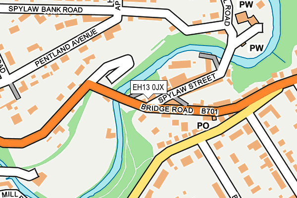 EH13 0JX map - OS OpenMap – Local (Ordnance Survey)