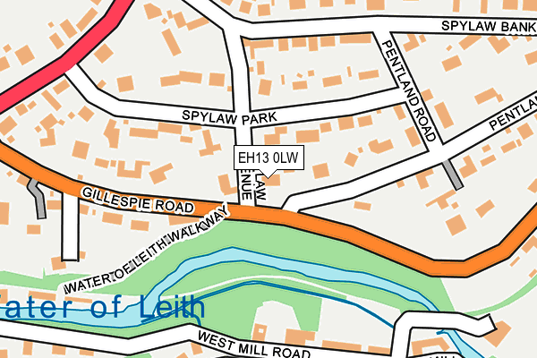 EH13 0LW map - OS OpenMap – Local (Ordnance Survey)