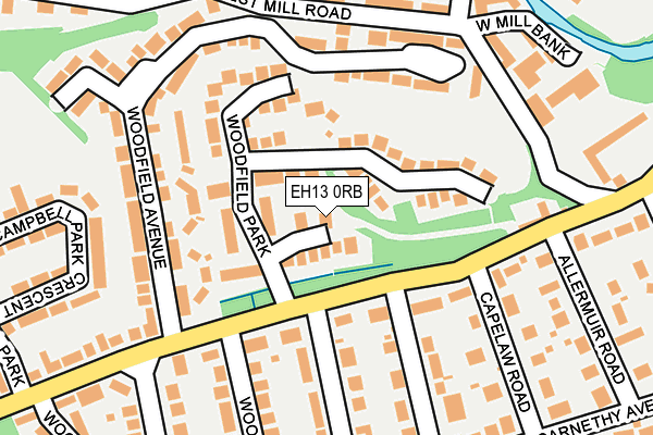 EH13 0RB map - OS OpenMap – Local (Ordnance Survey)