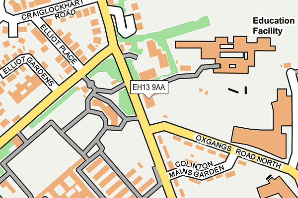 EH13 9AA map - OS OpenMap – Local (Ordnance Survey)