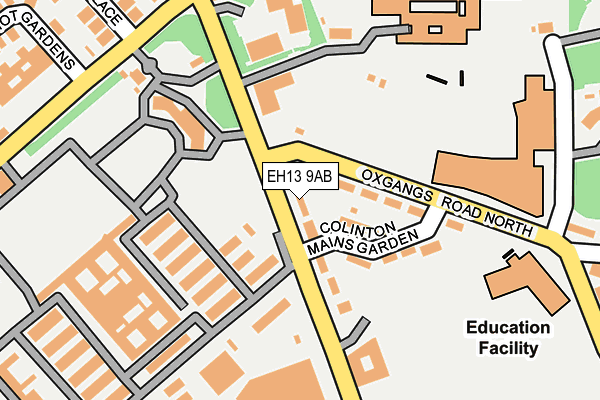 EH13 9AB map - OS OpenMap – Local (Ordnance Survey)