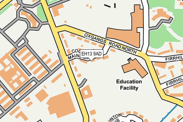 EH13 9AD map - OS OpenMap – Local (Ordnance Survey)