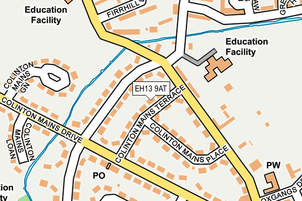 EH13 9AT map - OS OpenMap – Local (Ordnance Survey)