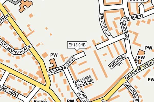 EH13 9HB map - OS OpenMap – Local (Ordnance Survey)