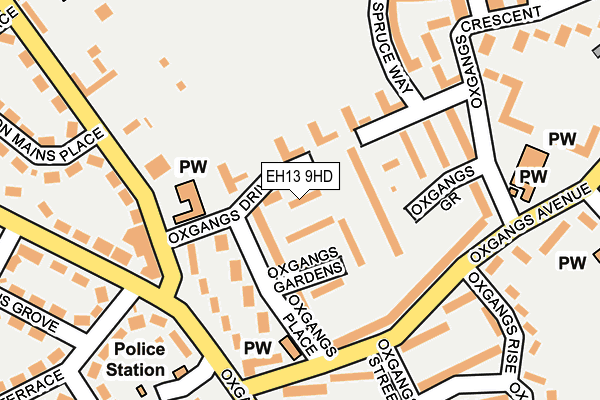 EH13 9HD map - OS OpenMap – Local (Ordnance Survey)