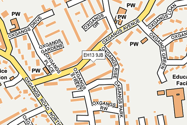 EH13 9JB map - OS OpenMap – Local (Ordnance Survey)