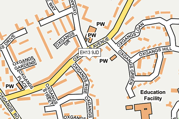 EH13 9JD map - OS OpenMap – Local (Ordnance Survey)