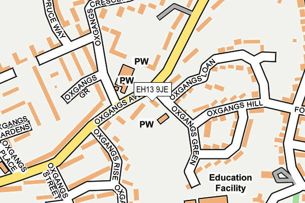 EH13 9JE map - OS OpenMap – Local (Ordnance Survey)
