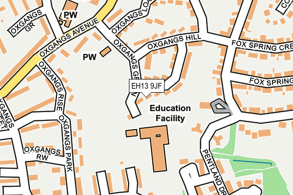 EH13 9JF map - OS OpenMap – Local (Ordnance Survey)