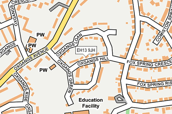 EH13 9JH map - OS OpenMap – Local (Ordnance Survey)