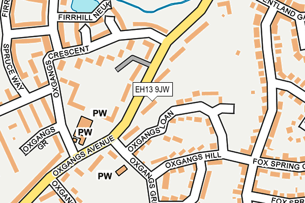 EH13 9JW map - OS OpenMap – Local (Ordnance Survey)