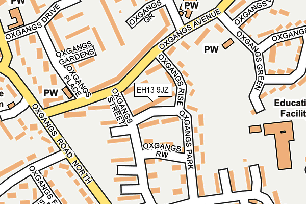 EH13 9JZ map - OS OpenMap – Local (Ordnance Survey)