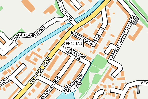 EH14 1AU map - OS OpenMap – Local (Ordnance Survey)