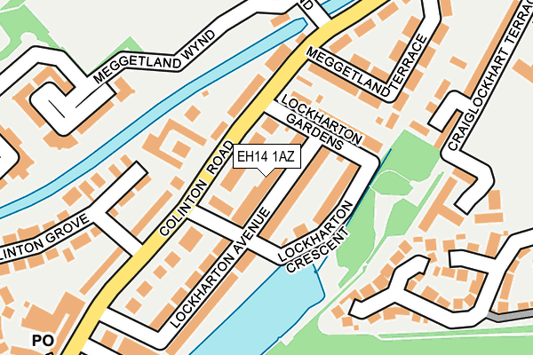 EH14 1AZ map - OS OpenMap – Local (Ordnance Survey)