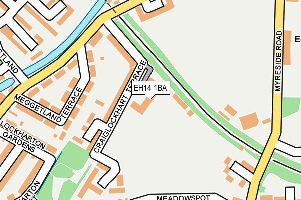 EH14 1BA map - OS OpenMap – Local (Ordnance Survey)