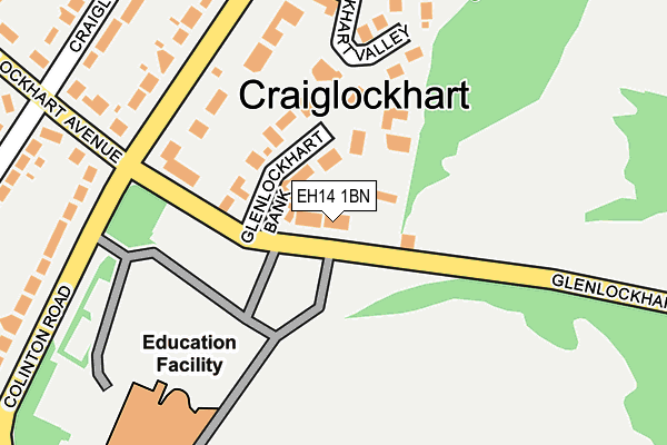 EH14 1BN map - OS OpenMap – Local (Ordnance Survey)