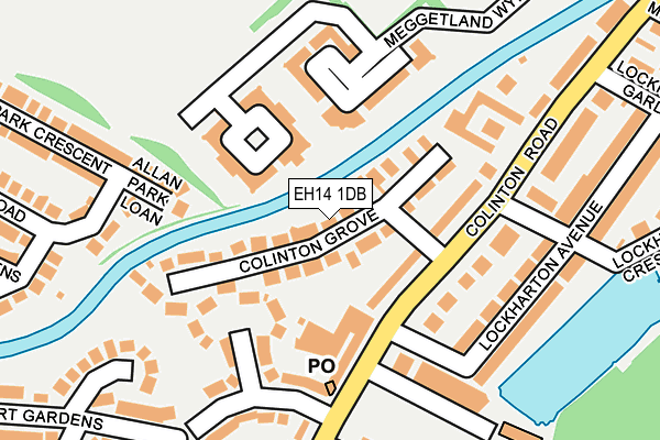 EH14 1DB map - OS OpenMap – Local (Ordnance Survey)