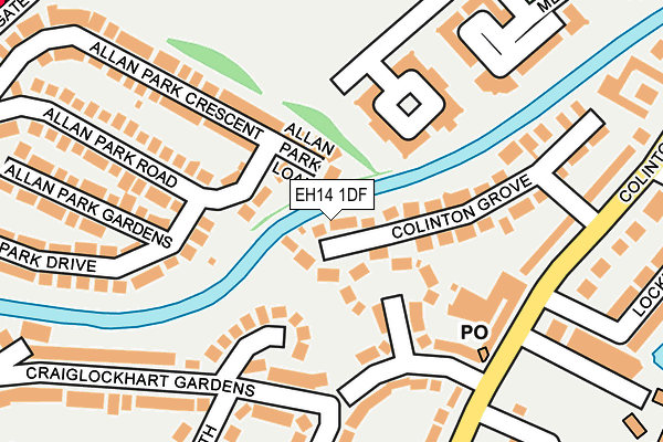 EH14 1DF map - OS OpenMap – Local (Ordnance Survey)
