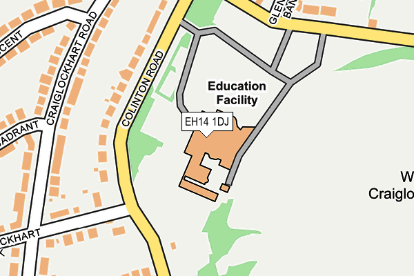 EH14 1DJ map - OS OpenMap – Local (Ordnance Survey)